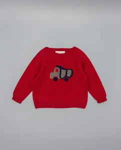 Вязаный детский джемпер с грузовиком Fina Ejerique, красный