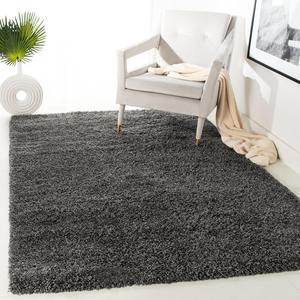 Ковер SAFAVIEH, 122 x 183 см, Laguna Shag Collection, Dark Grey, сплошной дизайн, без линьки и простой в уходе, идеально подходит для помещений с высокой проходимостью: прихожая, гостиная, спальня (SGL303G)