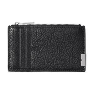 Burberry Кожаный картхолдер из зернистой кожи для мужчин черный