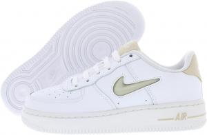 Кроссовки для больших детей Nike Air Force 1 (HQ3249-043, Pure Platinum/Glacier Blue/Metallic Silver), белый