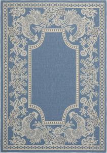 Ковер SAFAVIEH, 244 x 336 см, Courtyard Collection Blue / Natural CY3305 для помещений и улицы, водонепроницаемый, легко чистится, для патио, заднего двора, прихожей
