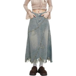 Джинсовая длинная юбка Women's NEVER RULE, синий