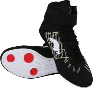 Kids Wrestling Shoes Boys Girls Boxing Shoes High Top Wrestling Training Shoes Boots Competition Fitness Sneakers Generic, S-Black
