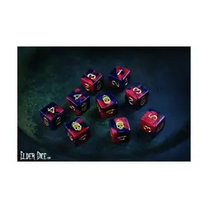 Трубка d6 — красно-черная со знаком дизайна Некрономикона (9), Elder Dice