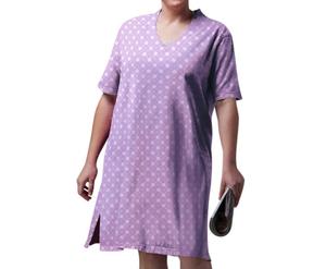 Ультрамягкая хлопковая футболка для сна с коротким рукавом - Plus в цвете «лаванда-ромашковая» On The Plus Side, Lavender Daisy