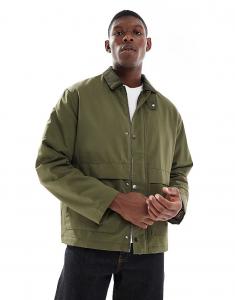 Куртка тренера ONLY & SONS с вельветовым воротником, темно-зеленого цвета