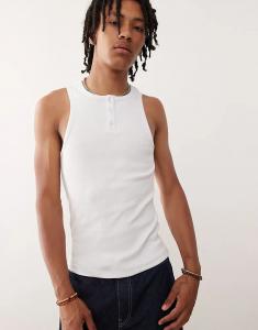 Майка-труба COLLUSION Henley белого цвета