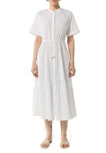 Платье-рубашка LEICHT TRANSPARENTES MIDI MIT EINGRIFFTASCHEN IN TAILLIERTER PASSFORM comma, белый