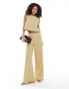Широкие брюки Miss Selfridge премиум-класса в рубчик в полоску