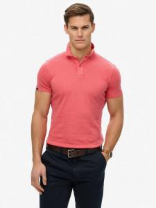 Хлопковая поло с коротким рукавом классического кроя Superdry, Teaberry Red