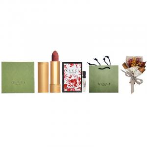 Набор матовой помады из трех штук с сухоцветами Pouring Color, легко растушевывается, стойкий макияж GUCCI