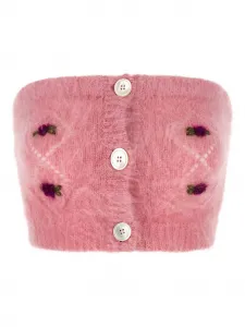 Топ с вышивкой Alessandra Rich, розовый