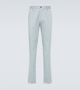 Вышитые хлопковые джинсы-чинос в стиле пейсли Etro, Pale Blue