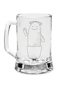 Пивная кружка кактус святой без надписи прозрачная Mr. & Mrs. Panda