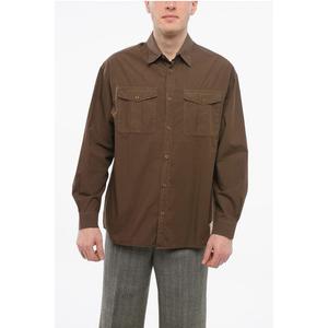 Рубашка EMPORIO Popeline Cotton Saharan Armani, Brown