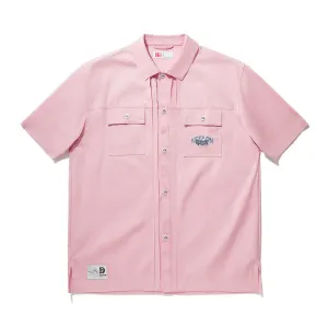 Мужская рубашка Li Ning с розовым лацканом и цветочным узором, умеренной длины