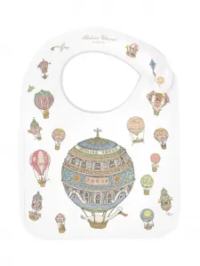 Нагрудник Hot Air Balloons из органического хлопка Atelier Choux, белый