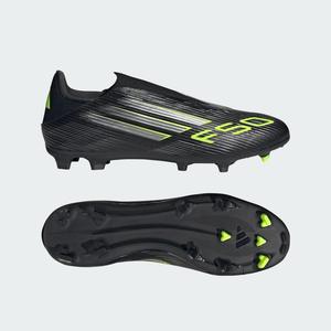 Бутсы Adidas F50 League Laceless Firm/Multi-Ground Cleats, цвет Core Black/Iron Metallic/Lucid Lemon