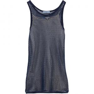 Мини-платье с сеткой PRADA, черный