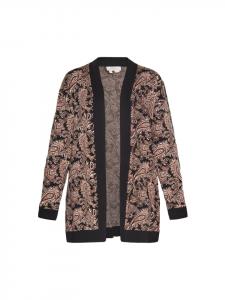 Женский кардиган черного цвета с разноцветными вставками usha FESTIVAL