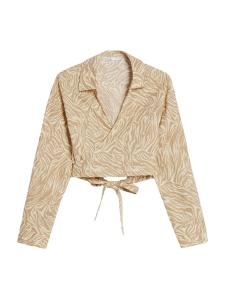 Блузка Bershka, цвет Sand/Dark beige