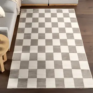 Ковер Zhuri Checkered Area Rug nuLOOM, 152x244 см, кремовый