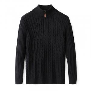 Свитер мужской с воротником стойкой VanCamel, черный