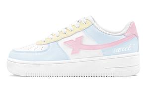 XTEP Кроссовки Air Force One с низким верхом для скейтборда, устойчивые к скольжению, женские, синие, желтые, розовые