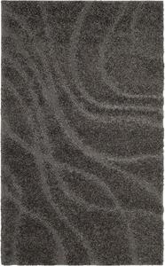 Ковер SAFAVIEH, 69 x 122 см, Florida Shag Collection, Grey & Grey, без линьки и простой в уходе, толщиной 3 см, идеален для помещений с высокой проходимостью: прихожая, гостиная, спальня (SG471-8080)