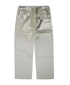 Брюки с серебряным ламинированием Patrizia Pepe, белый
