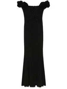 Декорированное платье макси Nissa, черный