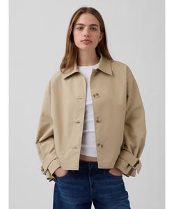 (W) Укороченная куртка-тренч оверсайз