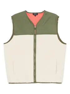 Жилет на молнии с флисовыми вставками A.P.C., нейтральный