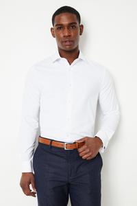 Классическая рубашка с двойными манжетами Easy Iron Burton, белый