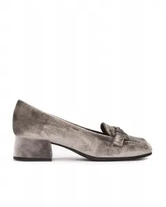 Женские бархатные туфли с украшением Pedro Miralles, серый