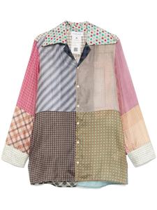 Marine Serre шелковая рубашка, синий