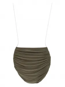 Плавки-бикини Bill с высокой талией и сборками Norma Kamali, зеленый