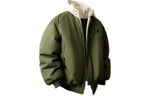 Пуховик Unisex Hooded Thickened Mock Two Piece ZIAREL, forest oxygen зеленый[removable logo]