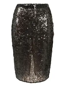 Миди-юбка с украшением из пайеток Elisabetta Franchi, черный