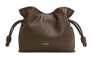 LOEWE Клатч мини из фламенко-наппы шоколадного цвета