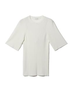 Трикотажная футболка в рубчик Column, цвет Ivory