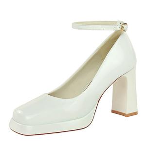 YAFEI XUANYU Белые женские туфли на платформе с массивным каблуком 9 см, цвет White