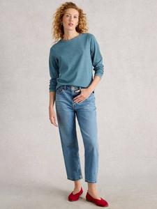 Футболка Clara с длинными рукавами White Stuff, Mid Blue