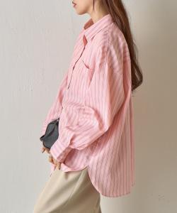 Рубашка с длинными рукавами в многополосную расцветку Colony 2139, цвет Pink