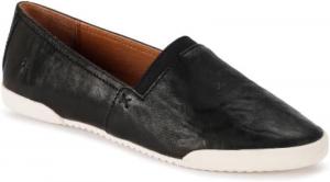 Женские слипоны Frye Melanie из премиальной кожи с белыми резиновыми носками и подошвой, кожаной подкладкой и съемными стельками - подошва 1 ¼ дюйма, черный