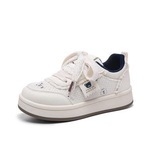 Очаровательные Износостойкие И Легкие Низкие Кроссовки Для Скейтборда Женские, KEAIDENI, бежевый/синий