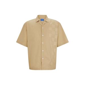 Рубашка свободного кроя с принтом HUGO, бежевый