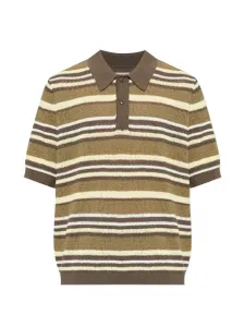 Поло в полоску Samsoe Samsoe, зеленый