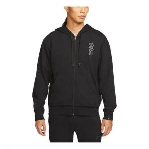 Толстовка Men's Air Jordan Zion Alphabet Printing Retro Hooded Zipper Jacket Black, черный