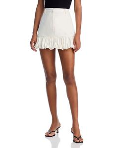 Юбка мини с воланами Bubble - эксклюзив AQUA, слоновая кость/кремовый